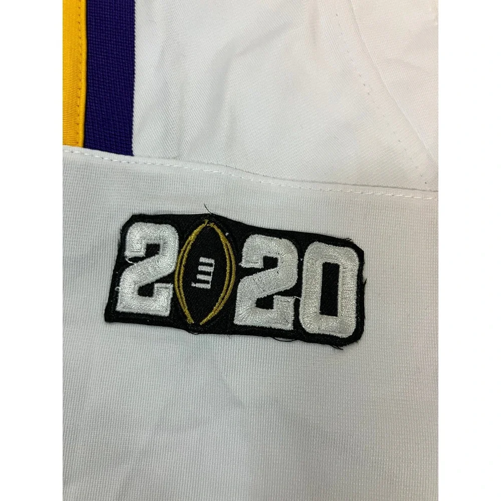 Nike LSU Tigers Joe Burrow 9 2020 National Championship Jersey White Youth L